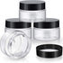 SATINIOR 6 Pack 1 oz Plastic Jars Containers with Lids Wide Mouth Refillable Leakproof Reusable Round Empty Jars for Travel Cosmetic Dry Food Spic...